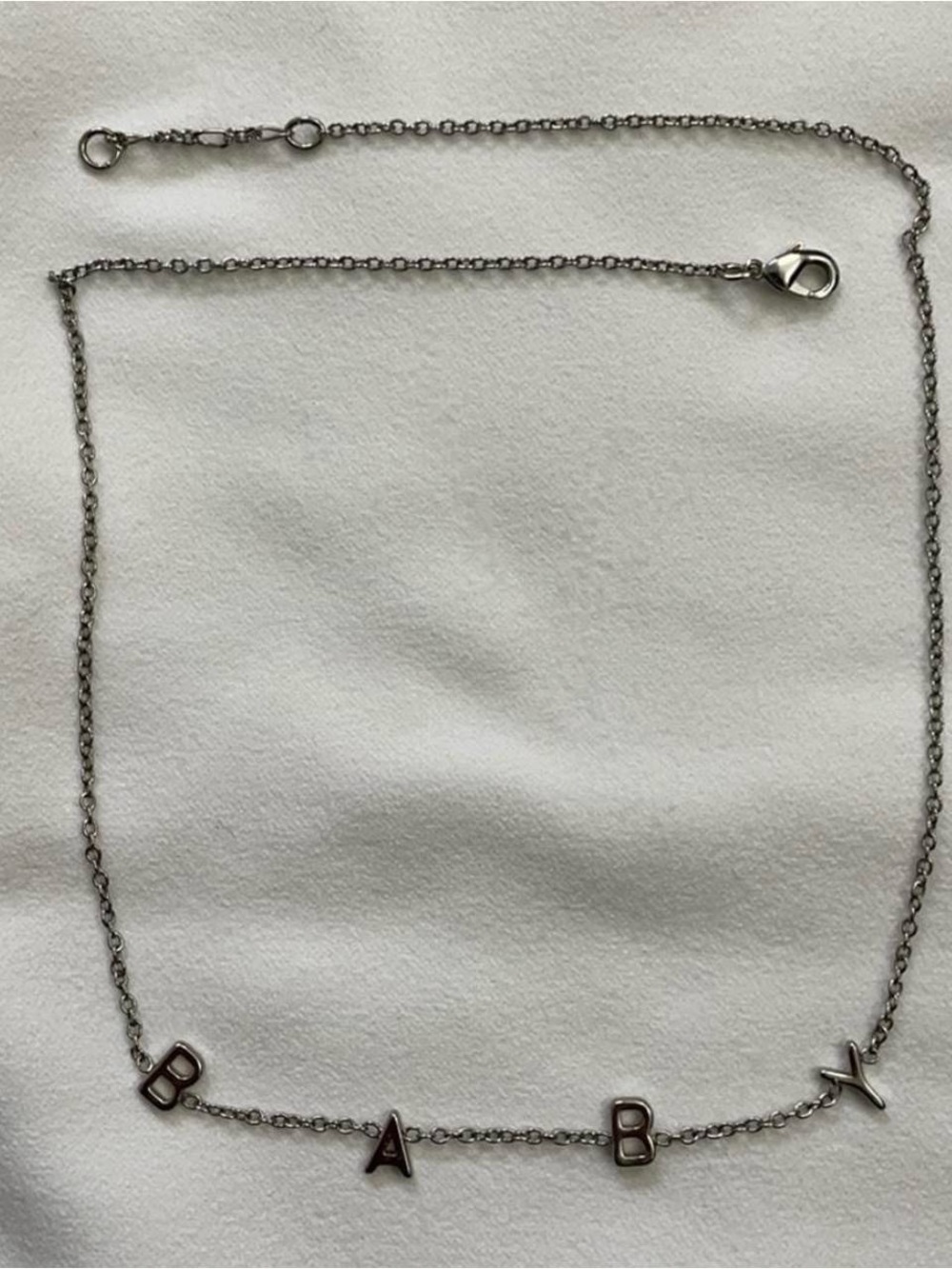 Brandy Melville Silver-Tone 'BABY' Letter Necklace
